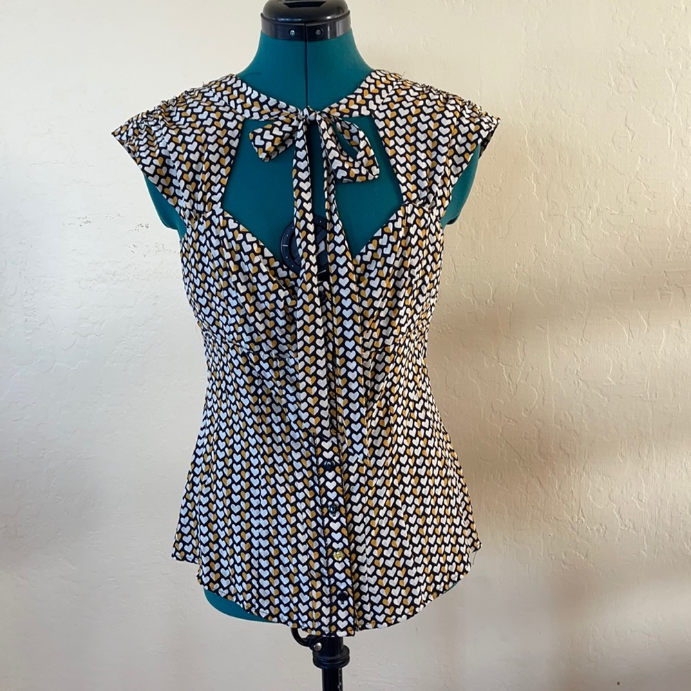 Anthropologie Odille blouse with tie neck